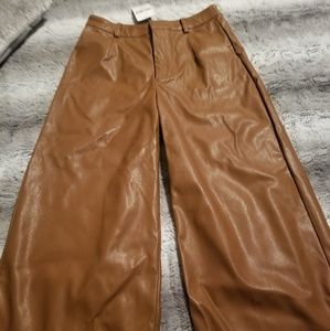 Leather capri pants